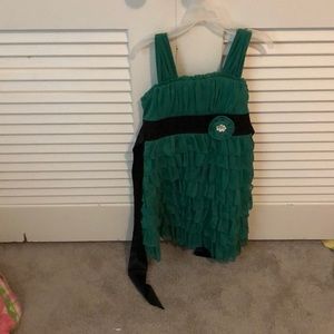 Green dress with flower